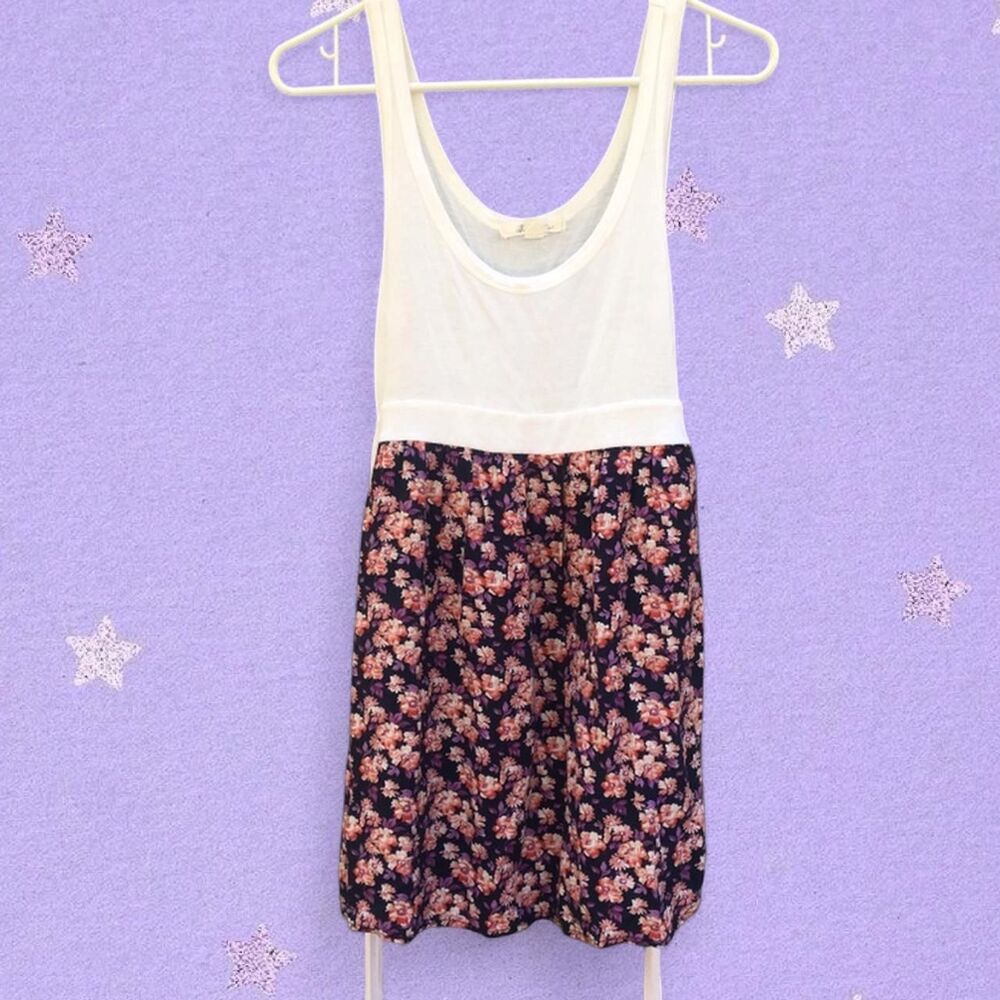 Floral dress with a white top